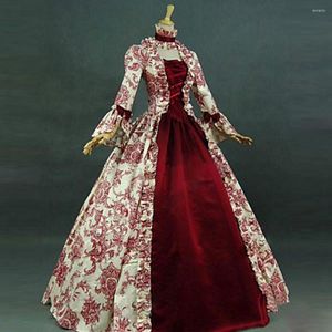 Robes décontractées robe victorienne rouge robe de bal pour les femmes Vintage médiéval à lacets Cinch Corset Renaissance Cosplay Costume Vestidos