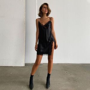 Robes décontractées Slip Robe Sexy Pour Femmes Fête Et Mariage Noir Club Tenues Robe De Bal Femme Vêtements Articles En Gros Affaires