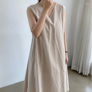 Vestidos casuales Verano 2023 Corea del Sur Versión coreana Moda de algodón de manga corta Vestido de moda de lino Boutique