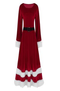 Vestidos casuales Velvet Santa Outfit Fancy Mrs Dress Navidad Soft Women039s Disfraz Claus Ladies Party7227947