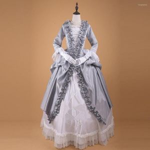 Robes décontractées victorien gothique géorgien femmes Vintage dentelle gris blanc robe Halloween mascarade robe de bal fête sur mesure