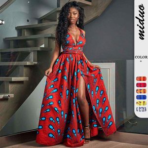 Vestidos casuales Vestido de mujer Moda Discoteca Estampados coloridos Una variedad de uso Sin mangas Estilo de cintura alta Elástico Falda larga sexy