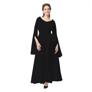 Robes décontractées Femmes Halloween Robe Retro Cosplay Vintage Party Club Elegante Solid Off épaule Maxi Funny Elf 2024