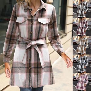 Robes décontractées pour femmes à plaid à manches longues à manches longues Nom de vent de vent Vestes de marque femme veste de pluie légère