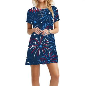 Vestidos informales para Mujer, vestido de verano 2023, Día de la independencia de EE. UU., moda de manga corta, Mini Vestidos De Fiesta Elegantes Para Mujer