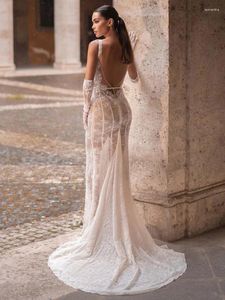 Vestidos informales Vestido de novia blanco para mujeres para ocasiones formales Elegante y bonito diseño de perlas Maxi vestidos largos con guantes