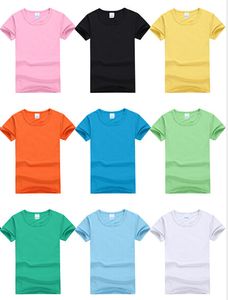 Décontracté Multiple couleur unie à manches courtes T-shirt pour hommes femmes enfants bonne qualité col rond t-shirts été amoureux famille hauts
