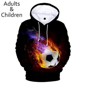 Sudaderas con capucha para hombres Casual Impreso 3D Fútbol Hombres Mujeres Moda Otoño Niños con capucha Conjuntos Niños Niños Negros Pullovers Negros