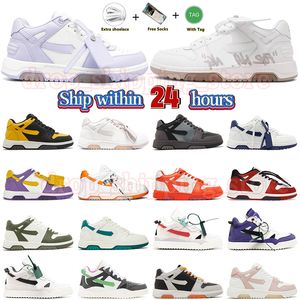 Zapatos casuales 2024 Aire libre Esponja Mid Top Fuera de la oficina Diseñador Zapatillas de deporte OOO Low-Top Suela de goma Mocasines Hombres Mujeres Offes Blanco Negro Azul Marino Rosa Dhgate Tamaño 36-45