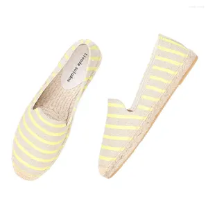 Chaussures décontractées 2024 Vente Time-Limited Platform Rubber SpaS-On Striped Zapatillas Mujer Sapatos Womens Espadrilles Flat