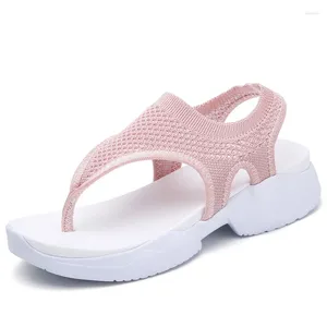 Zapatos informales 2024 Sandalias de Mujer Zapatos planos de playa de malla Flip Mujer gladiador Sandalias simples Mujer zapato femenino de talla grande 36-43