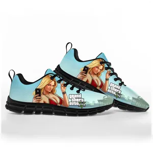 Chaussures décontractées anime dessin animé Grand Theft Auto GTA V 5 Sports Mens pour adolescents pour adolescents