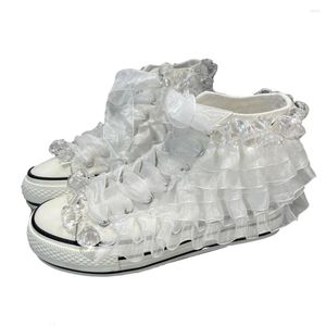 Chaussures décontractées les baskets de mariée en dentelle fleurs claire gemm gros ramiage cristallin conceptions de luxe toile personnaliser une autre couleur faite à la main