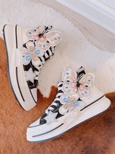 Zapatos informales lienzo de lienzo mariposas versátiles versátiles