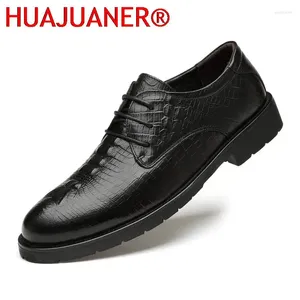 Zapatos casuales cómodos formales italianos vestidos de noche largos con cordones Oxfords para hombre de cuero para hombre