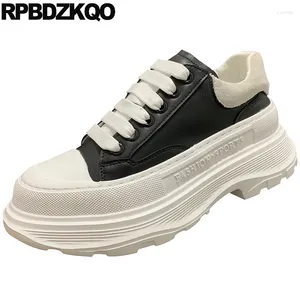 Zapatos informales Creepers para hombre, zapatillas deportivas ligeras y gruesas, zapatillas deportivas de suela alta con plataforma, cordones de primavera, punta redonda atlética gruesa