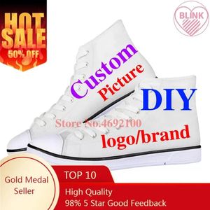 Chaussures décontractées Custom Woman Sneaker Libre votre image marque Femme Vulcanize Zapatos High Top Wholesale Drop DIY