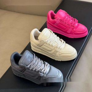 Zapatos casuales Diseñador Virgil Trainer Mujeres de lujo Zapato de moda de alta calidad Zapatos de entrenador de cuero genuino Zapatos de tablero de panda de cemento blanco gris Zapatos deportivos