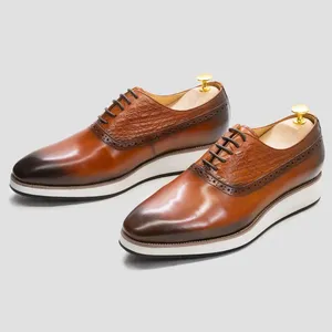 Chaussures décontractées ascenseurs HEMPEUR POINT POINT HOMME soulève la chaussure épaisse semelle mâle mocassins en cuir