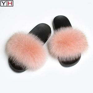 Chaussures décontractées Fluffy Furry Fournsières de fourrure Femmes Sandales Sandales Breinage en peluche House