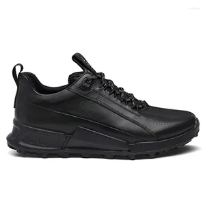 Chaussures décontractées Men de cuir authentique Luxury Trekking Athletic Sneaker Elemy Outdoor Walking Summer Hollow Breathable Lightweight