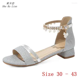 Chaussures décontractées Gladiateur sandales peep toe femme bas talons pompes d'été d'Orsay talon petit plus taille 30 31 32 - 41 42 43
