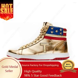 Zapatos informales, zapatillas doradas Trump 2024 MAGA Never Surrender, zapatillas altas, zapatillas de baloncesto para gimnasio, botas para hombre, carretera