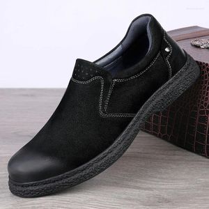 Chaussures décontractées de haute qualité marque masculine en cuir authentique Simple Work Boots Conference Business Outdoor