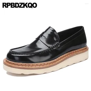 Zapatos casuales de alta calidad comodidad de cuero genuino pisos de trabajo negro Italia en europeo de patentes de lujo mocasines de diseñador de diseñador 11