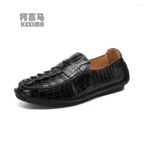 Chaussures décontractées Hulangzhishi hommes crocodile pur manuel lointain confortable mâle conduisant doux