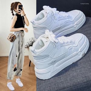 Zapatos informales para mujer, botines altos, zapatillas de deporte para mujer, zapatos planos con cordones, botines cortos blancos con plataforma para mujer