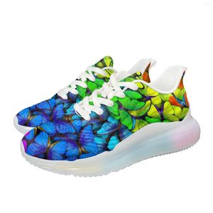 Zapatos casuales instantarts color mariposa flor de mariposa damas modernas cojín de aire que aumenta la zapatilla para caminar zapatos