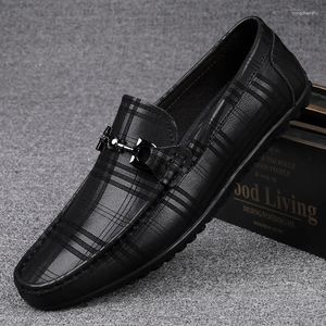 Chaussures décontractées italien faites à la main en cuir authentique noir Black Formers Mend's Crocodile Match Mode Check Moccasins