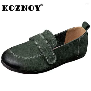 Chaussures décontractées Koznoy 1cm Femmes Moccasins Naturel Cow Geothe Great Cuir Flats Summer Summer peu profond Fashion confortable Lofers Femmes Vintage