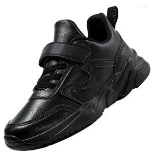 Chaussures décontractées en cuir en cuir des baskets pour enfants en cuir en cuir 2024 Mesh automne pour bébé sport noir blanc pour tout-petit filles garçons