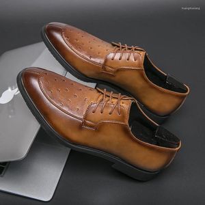 Chaussures décontractées en cuir hommes Business Robe senior Sense Summer Breathable Suit British Style Wedding