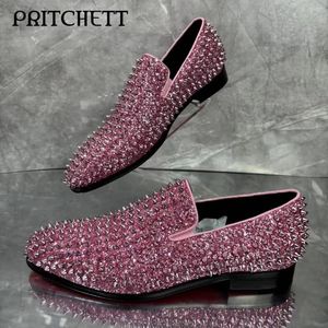 Chaussures décontractées Locons luxueux avec rivets en diamant