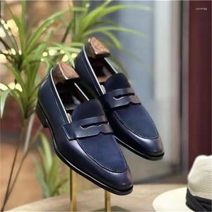 Zapatos Casuales Hombres Mocasines Costuras De Cuero Gamuza Punta Cuadrada Máscara De Tacón Bajo Moda Fiesta Negocios Vestido Clásico