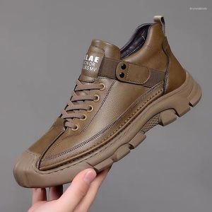 Zapatos casuales de cuero para hombres Top alto hecho a mano para hombres Trabajo retro de moda Zapatos para Hombre Chaussure Homme Herren Schuhe