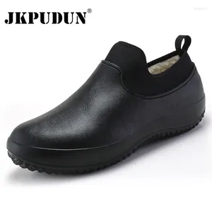 Zapatos informales Cocina para hombre Trabajo sin deslizamiento Chef impermeable Unisex Work Work Water Rain Algodón Botas de algodón Plus 35-49