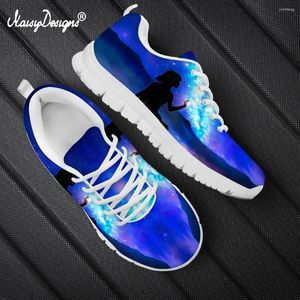 Zapatos casuales Noiseñes de luna universo con diseño humano de zapatillas de deporte lindas estampados lindos de malla lace-up zapatillas 2024