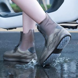 Chaussures décontractées Réutilisables Saisie de pluie Silicone Couvre de botte de pluie épaissie épaissie de latehage imperméable