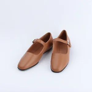 Zapatos casuales Row Mary Jane Ballet Flats Negro para mujeres 2024 Diseñador de lujo marrón de alta calidad Mujer tamaño 43