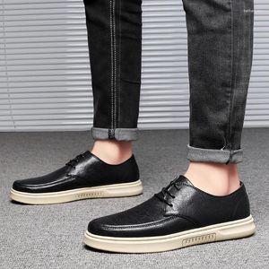 Chaussures décontractées Spring Summer Mand's Locs confortables hommes appartements Hommes respirants en dentelle en cuir souple Drive mocassins Mocasins Sneakers