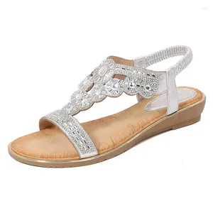 Zapatos informales Mujeres de verano de 1.5 cm Cajas 3 cm Tacones de bajo rango Sandalias romanas Dama suave de moda