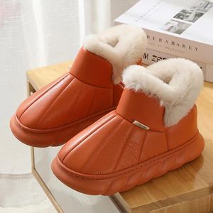 Zapatos informales Suelas gruesas Botas impermeables Mujer Mocasfas de invierno Femenina Femenina Fuera Fuera Fuera Tobillo Botones Tamaño 43 44