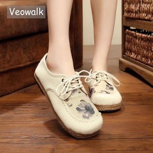 Chaussures décontractées Veowalk Ink Wash Paint Womens Linn Coton baskets Coton confortable Lacet Lace Up Flat Dames Houstable Walking Flats