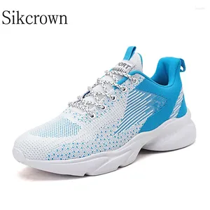 Zapatos informales de color azul blanco 46 Running for Men Super Light Sneakers Flying Weave cómodo deportes al aire libre Atletismo