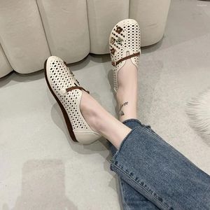 Chaussures décontractées blanc mignon kawaii mocassins for woman 2024 talon bas élégant chaussures d'été féminines confortables style coréen véritable marque authentique