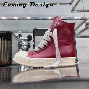 Zapatos casuales para mujeres High Top Jumbo Línea principal Grueso Suele Red Diseñador de moda Sneakers Flats Flats Botas